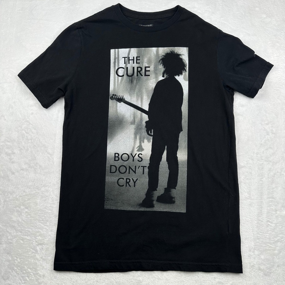 The Cure Boys Don't Cry Band T-Shirt Black Graphic Rock Tee Small 2023 Licensed